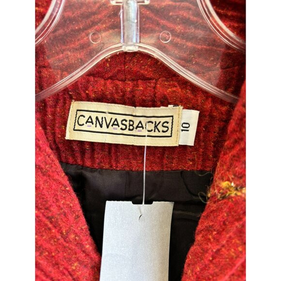 Canvasbacks Women's Brick Red Wool Blend Blazer Size 10 #9970 - Picture 2 of 3
